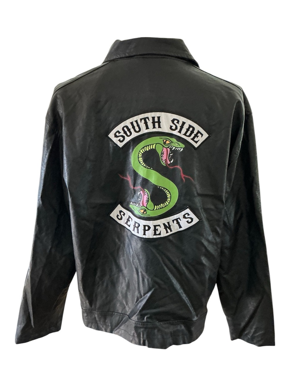 Riverdale South Side Serpents Faux Black Leather Jacket Size XL Archie Comics